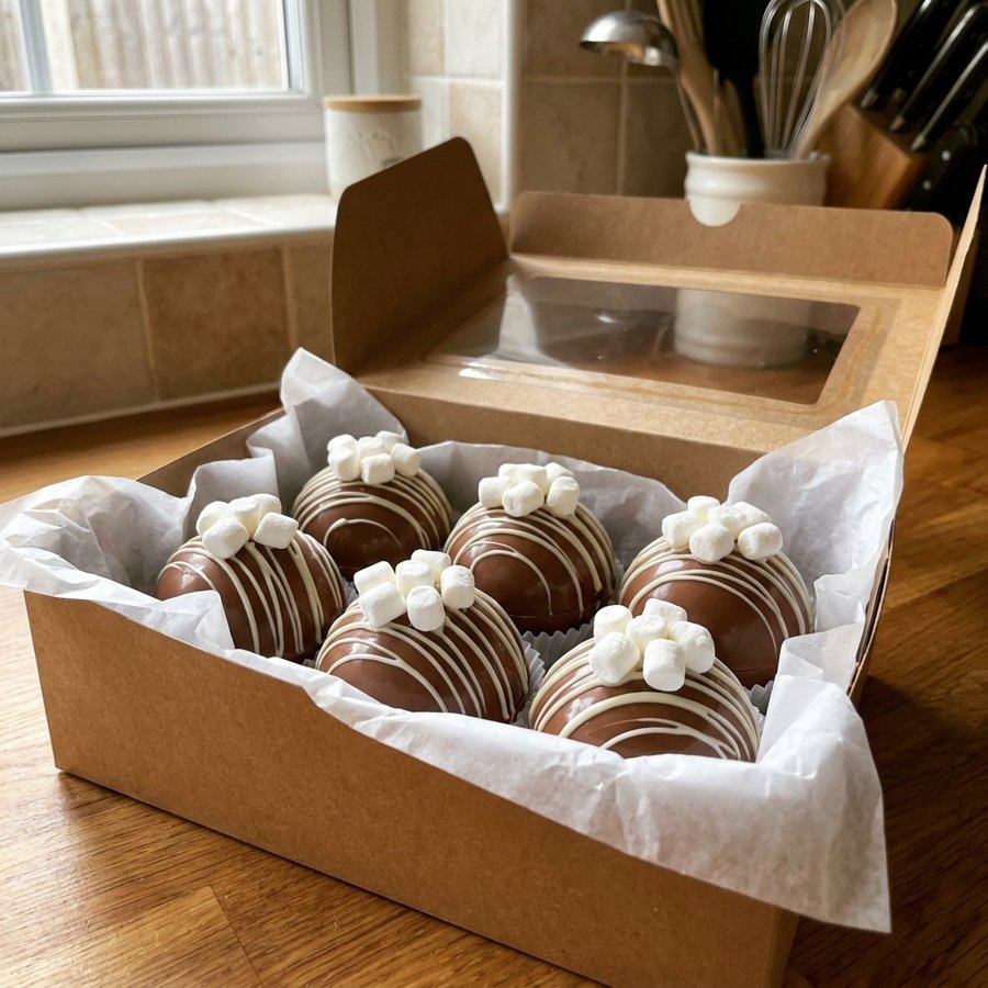 Bombas de chocolate clássicas com marshmallows