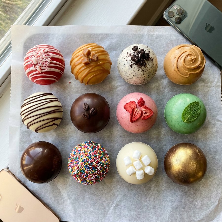 50 sabores de bombas de chocolate